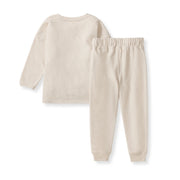 Textured Knit Sweatshirt & Pants Set Back